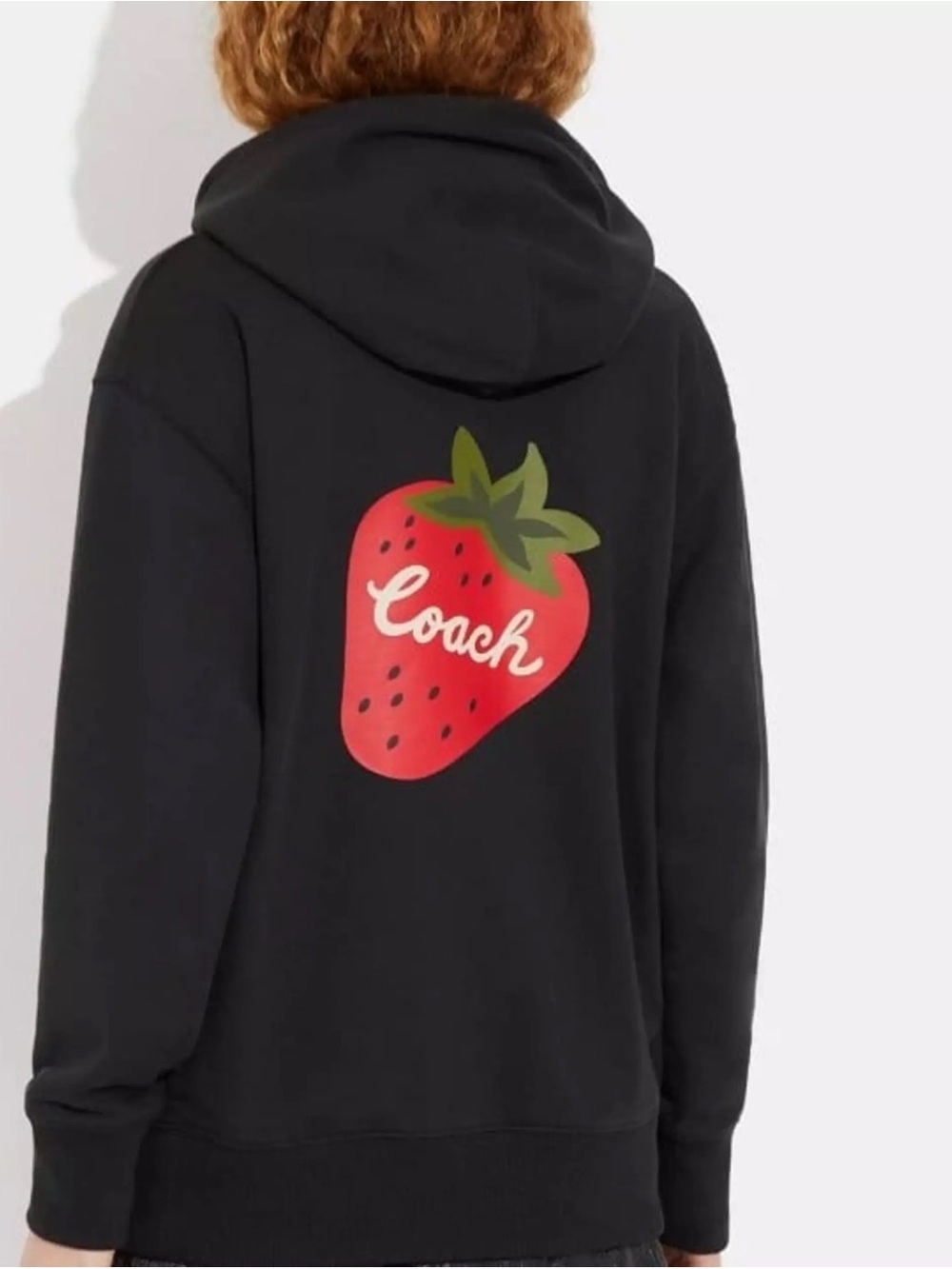 Coach Women's Black Oversized Signature Strawberry Hoodie (CG661) Sizes S (NWT) - Picture 2 of 4